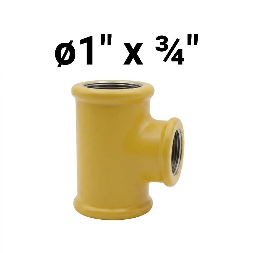 "T" HHH ø1" x ¾" x ø1" -Epoxi Amarillo