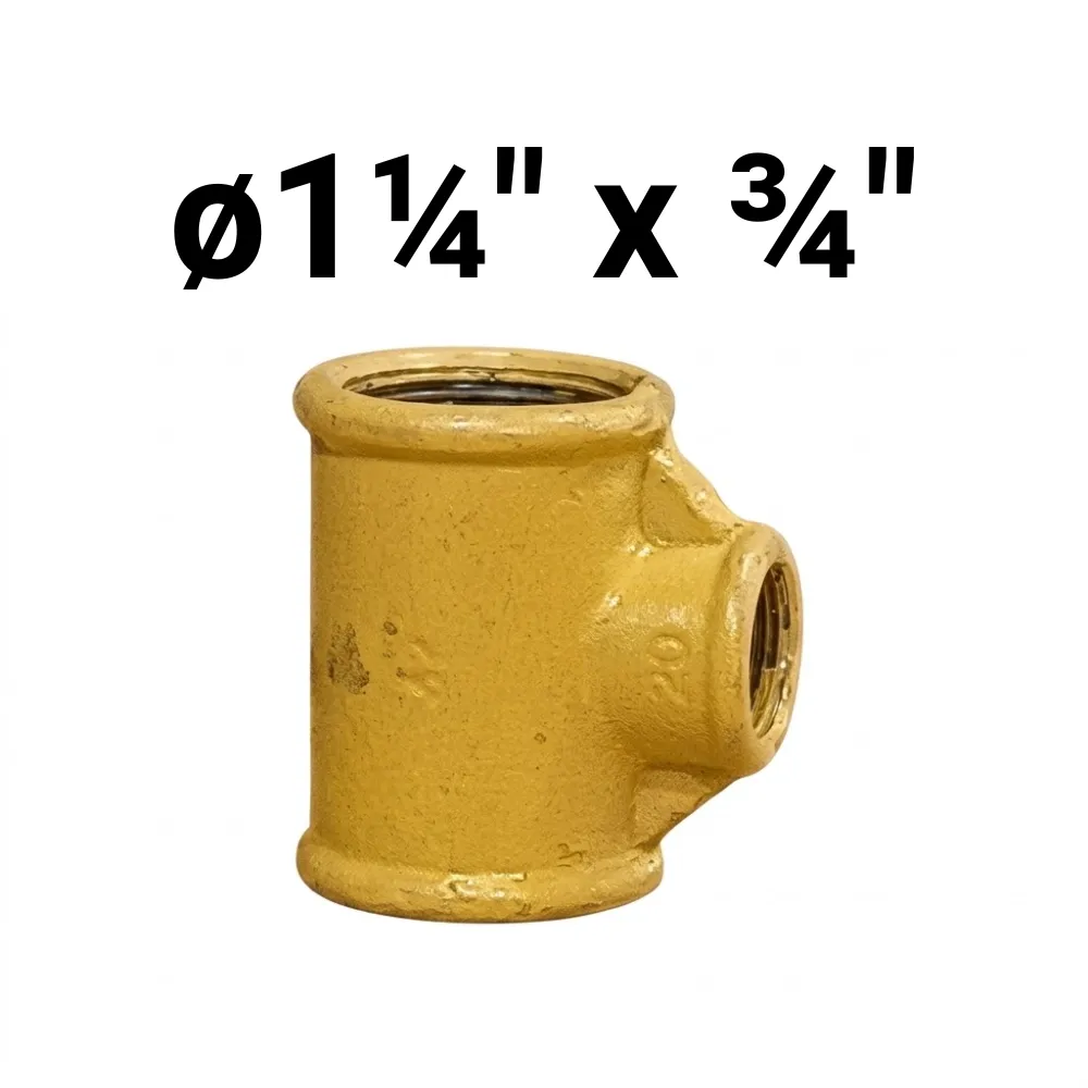 [32~AEX0424] "T" HHH ø1¼" x  ¾" x ø1¼" -Epoxi Amarillo
