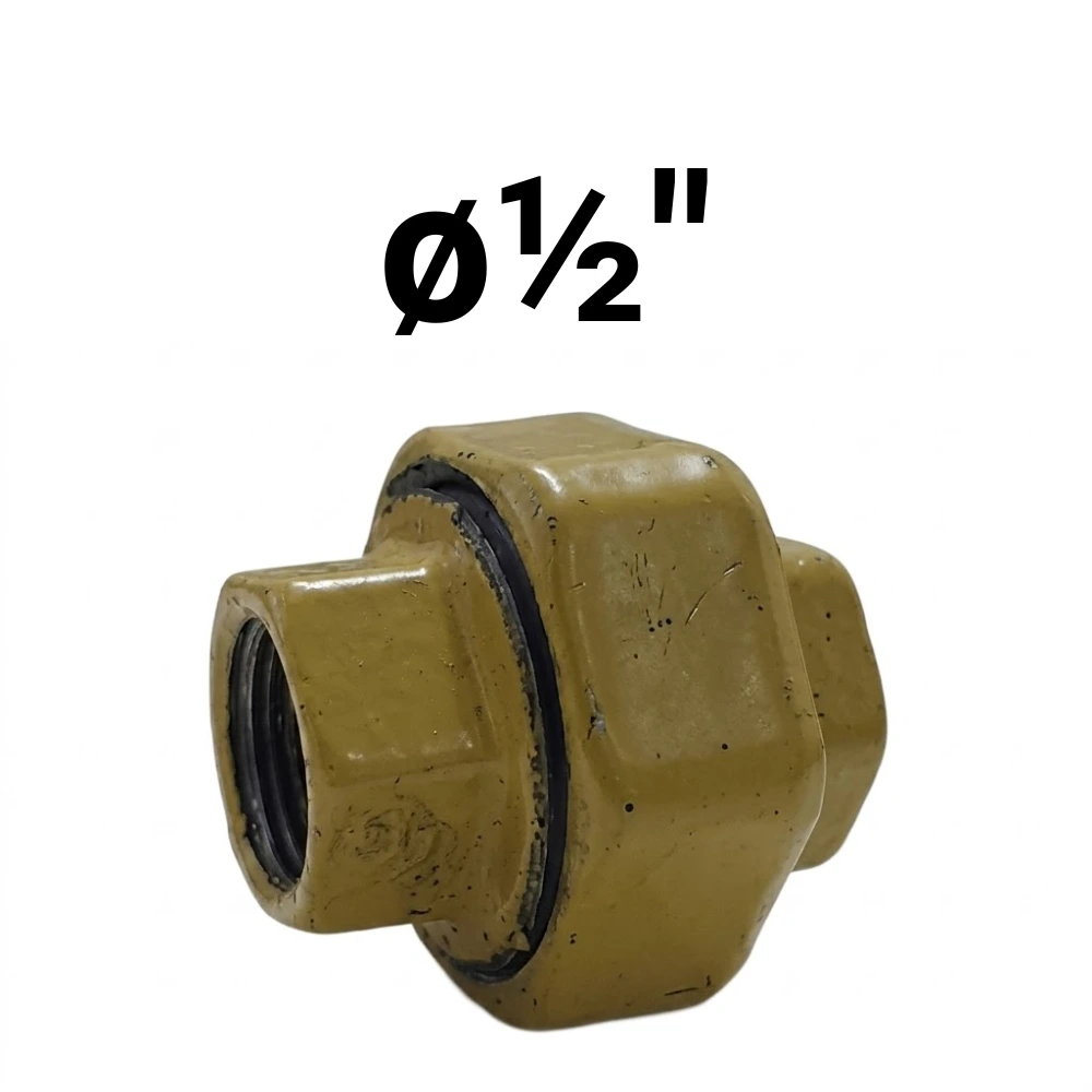 Unión Doble HH  ø½" -Epoxi Amarillo