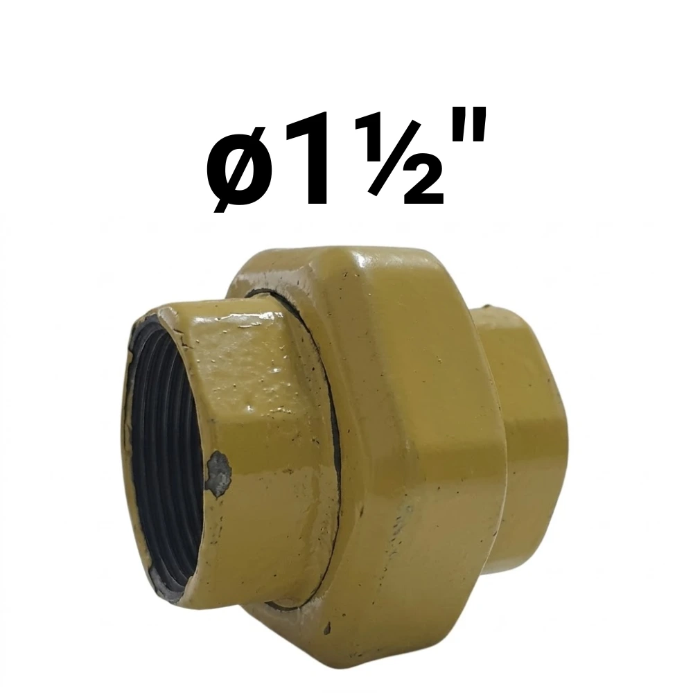 Unión Doble HH ø1½" -Epoxi Amarillo