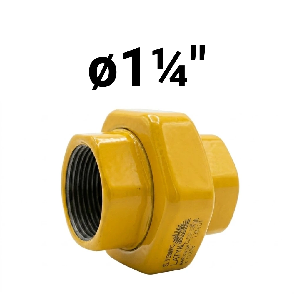 Unión Doble HH ø1¼" -Epoxi Amarillo