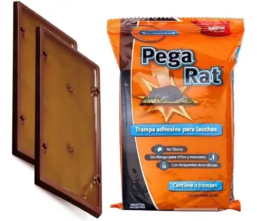 Trampa Adhesiva para Ratas y Lauchas 2 Trampas Chicas de 10 x 8cm "Suprabond" Pega Rat Pegarat