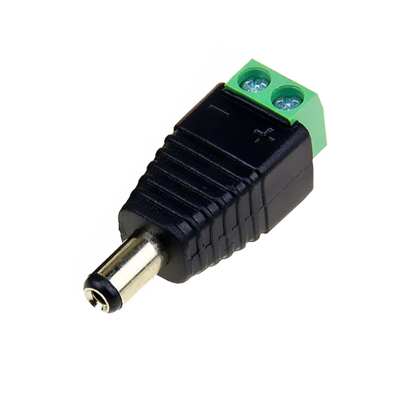 [39~PLUGMAC] Conector plug macho con bornera para alimentación de cámara (5.5x2.1 mm)