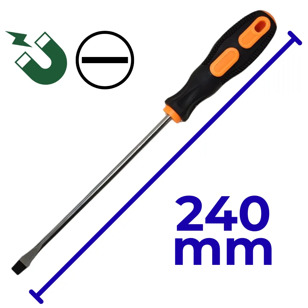 Destornillador Mango de Goma PL (-)6 (⌀5x145mm) "KZQ Tools"