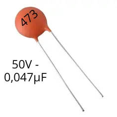 [40~CC0.047X50] Capacitor cerámico 0,047µF (47nF) - 50V - Cod: 473 (condensador)