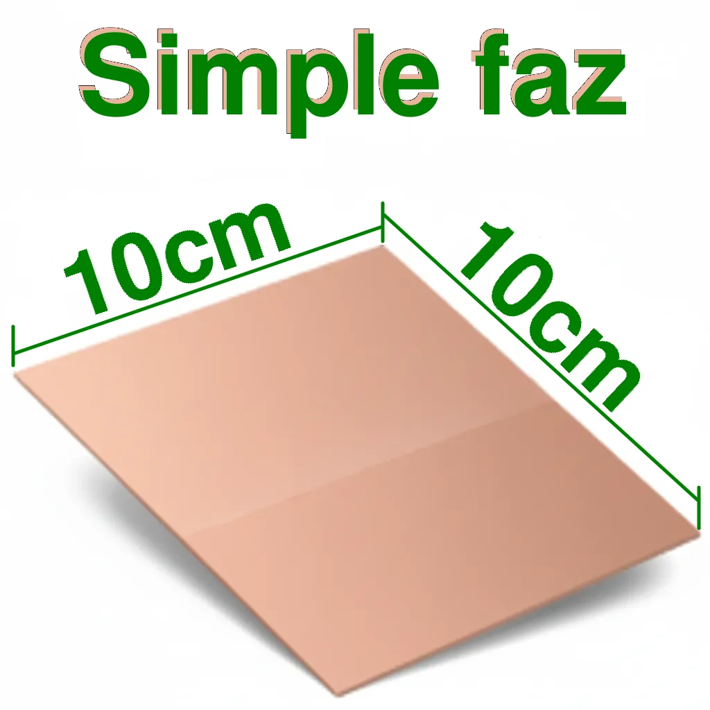Placa de Cobre 10x10cm Simple Faz sobre Fenólico