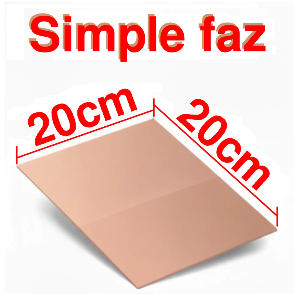 Placa de Cobre 20x20cm Simple Faz sobre Fenólico