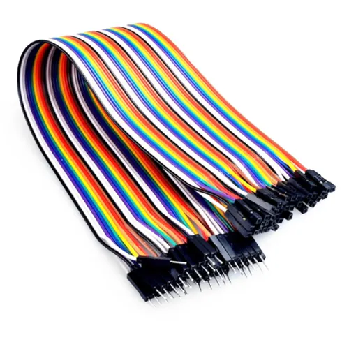 [82~40DUPONTMHX20] Cable con terminales tipo Dupont  macho hembra - 20cm x 40 unidades
