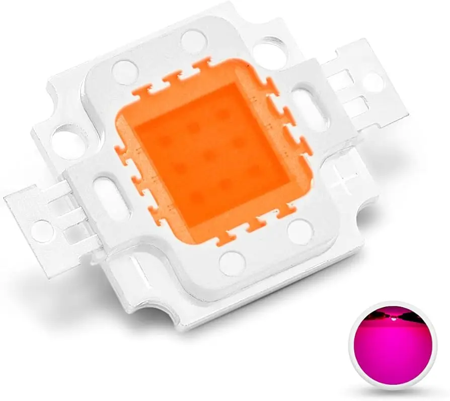 [82~AXD-10WGJ24R] Chip (reflector) LED 10W - 12V color rojo luz ultravioleta de alta potencia