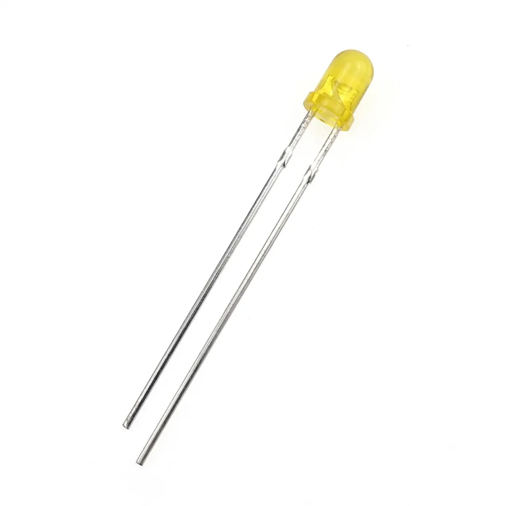 [82~81044428A] Diodo LED de 3mm luz amarilla tipo bombín amarillo; difuso; x 1 unidad