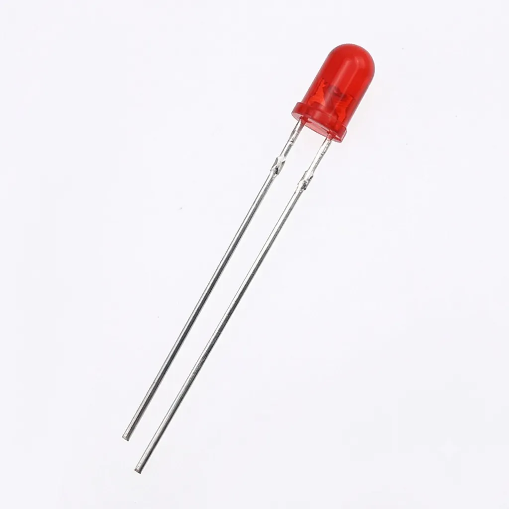 [82~81044428R] Diodo LED de 3mm luz roja tipo bombín roja; difuso; x 1 unidad