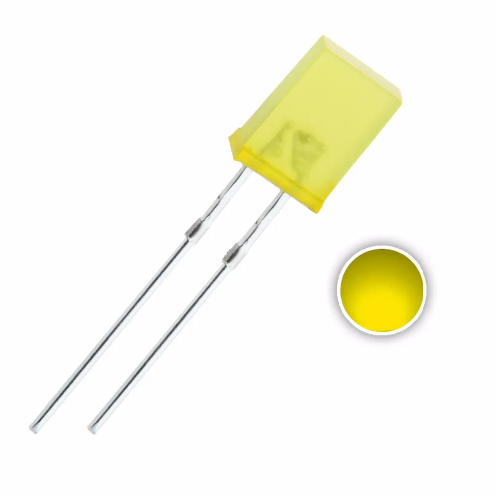 Diodo LED rectangular amarillo 2x5x7mm -2V a 3,2V