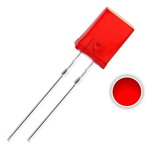 [82~L-2X5R] Diodo LED rectangular rojo 2x5x7mm -1,8V a 2,2V