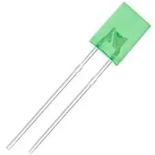 Diodo LED rectangular verde 2x5x7mm -2V a 3,2V