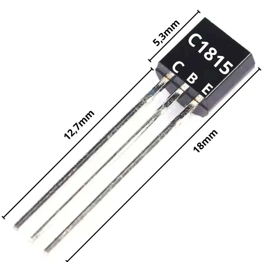 Transistor NPN C1815 con encapsulado TO-92