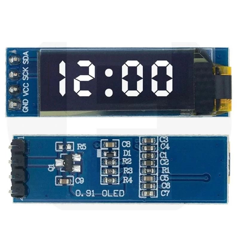 [75~U0193] Pantalla (display) OLED de 0,91" color blanco resolución 128x32 (Drive SSD1306)