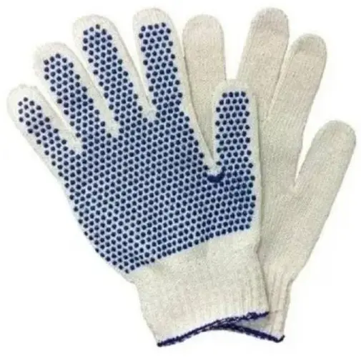 Par de Guantes Moteados blancos con Motas azules