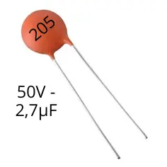 [71~CC2.7X50] Capacitor cerámico 2,7µF - 50V - Cod: 205 (condensador)