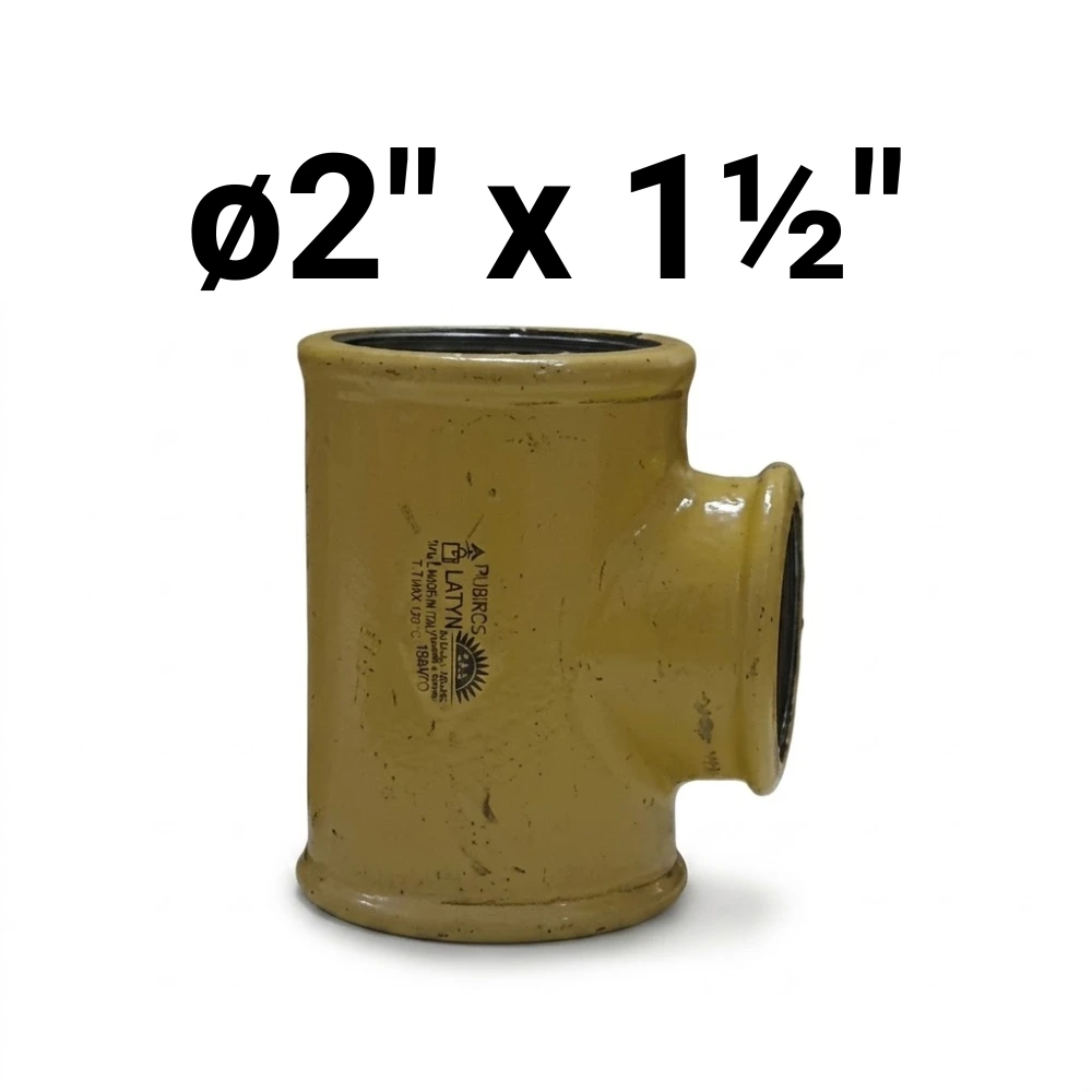 "T" HHH ø2" x 1½" x ø2" -Epoxi Amarillo