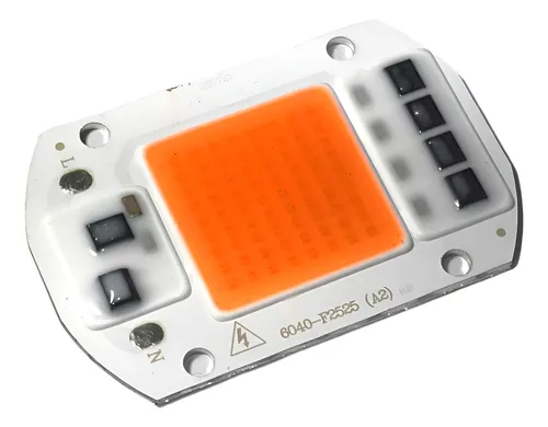 [39~6040-F2525A2] Chip (reflector) LED COB 50W - 220V color rojo Full Spectrum para cultivo