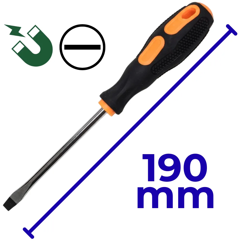 Destornillador Mango de Goma PL (-)6 (⌀5x95mm) "KZQ Tools"