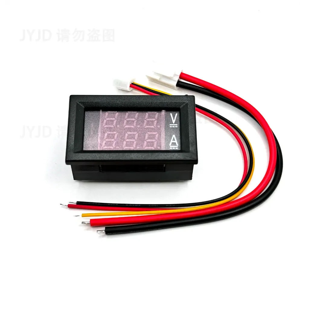 Voltimetro y amperimetro de CC hasta 99V y 10A - display LED digital 1,3" rojo y azul