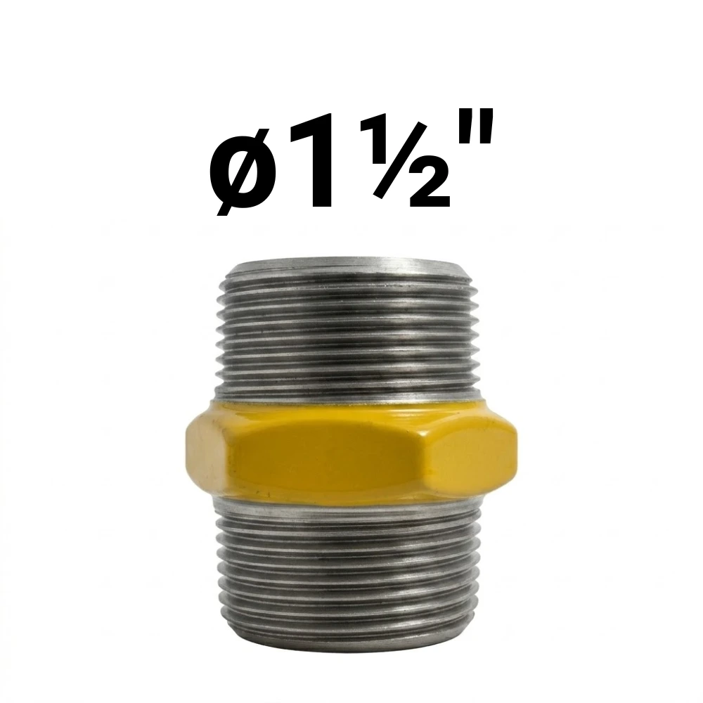 Rosca con Tuerca (Entrerosca) ø1½" -Epoxi Amarillo