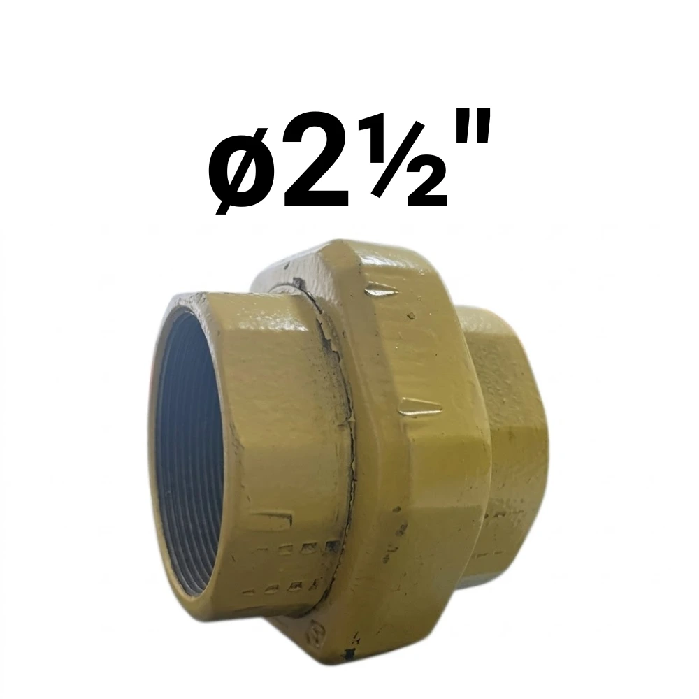 Unión Doble HH ø2½" -Epoxi Amarillo