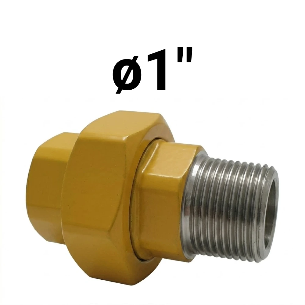 Unión Doble MH ø1" -Epoxi Amarillo