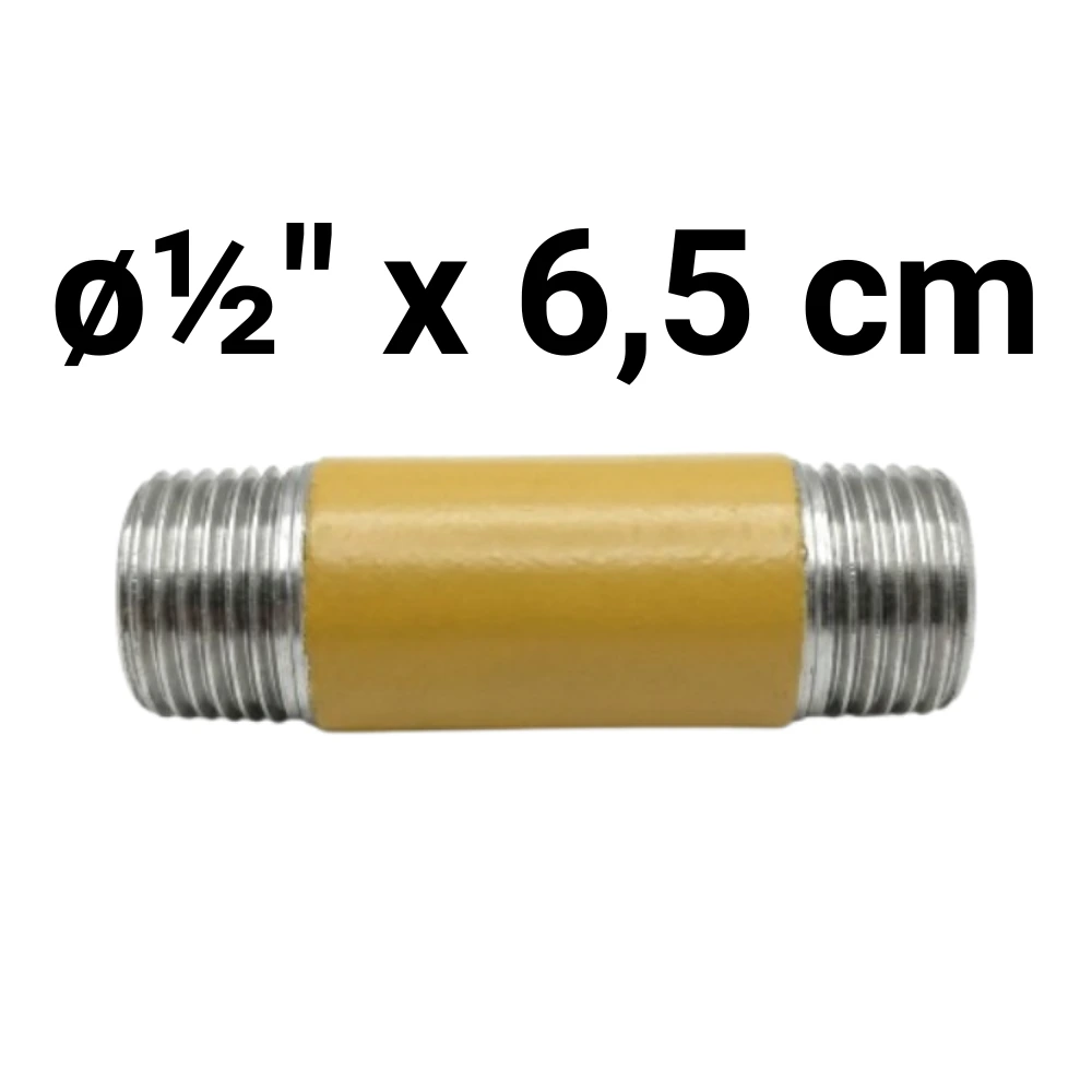 Niple  ø½" x  6,5 cm -Epoxi Amarillo