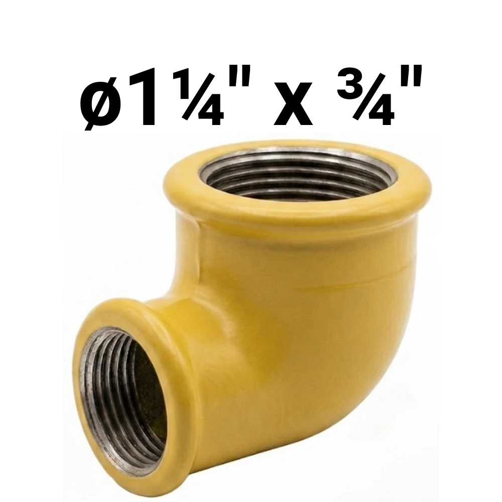 Codo HH 90° ø1¼" x  ¾" -Epoxi Amarillo