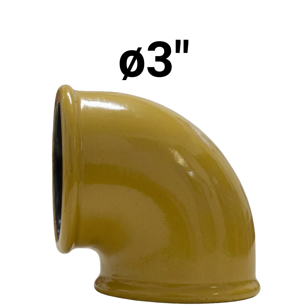 Codo HH 90° ø3" -Epoxi Amarillo