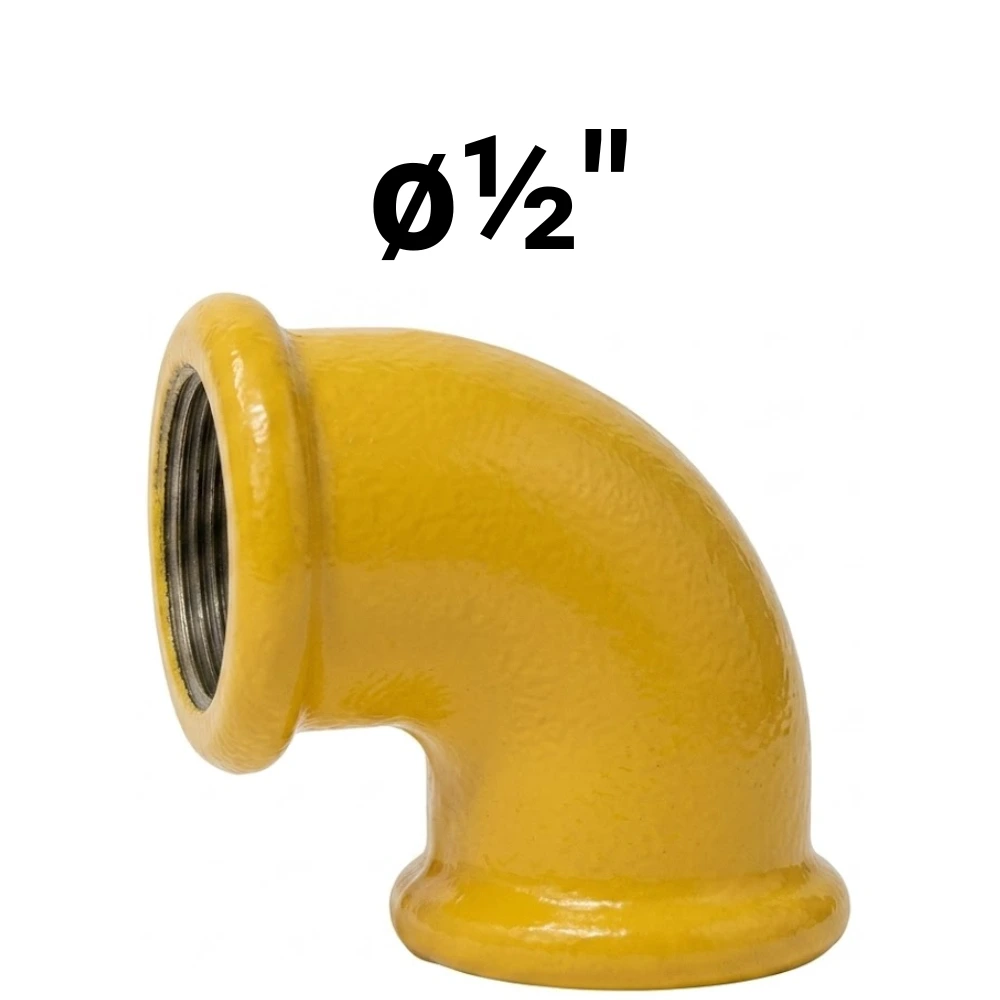 Codo HH 90°  ø½" -Epoxi Amarillo