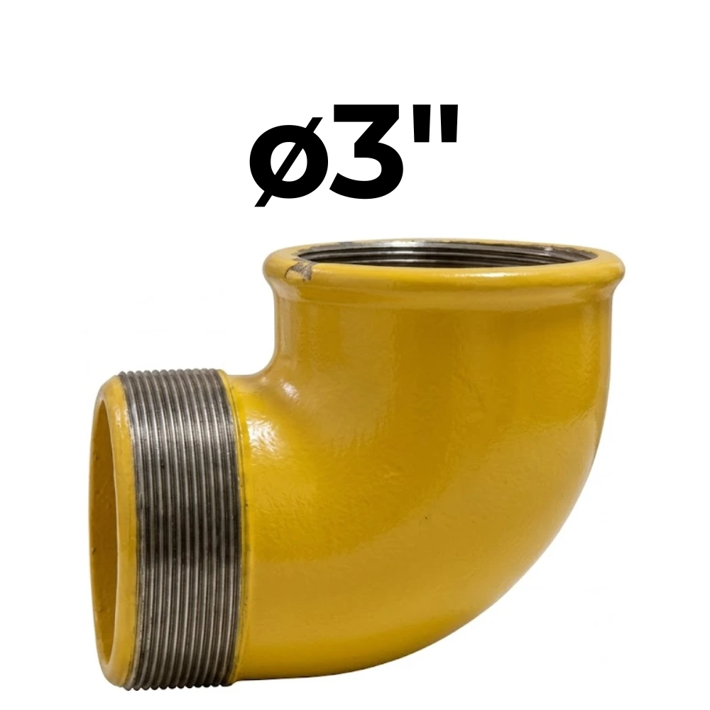 [32~AEX0017] Codo MH 90° ø3" -Epoxi Amarillo