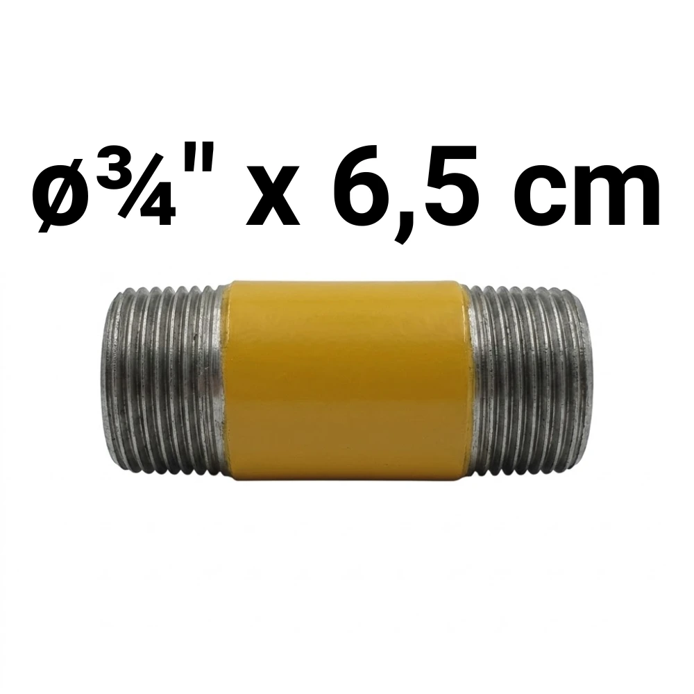 Niple  ø¾" x  6,5 cm -Epoxi Amarillo