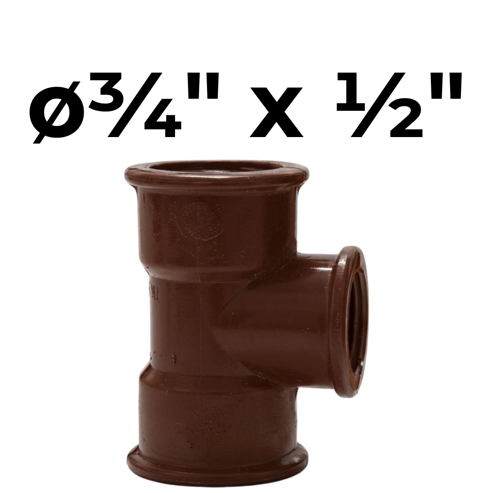 [32~IPS0161] "T"  HHH  ø¾" x ½" x ø¾" -Polipropileno Roscado