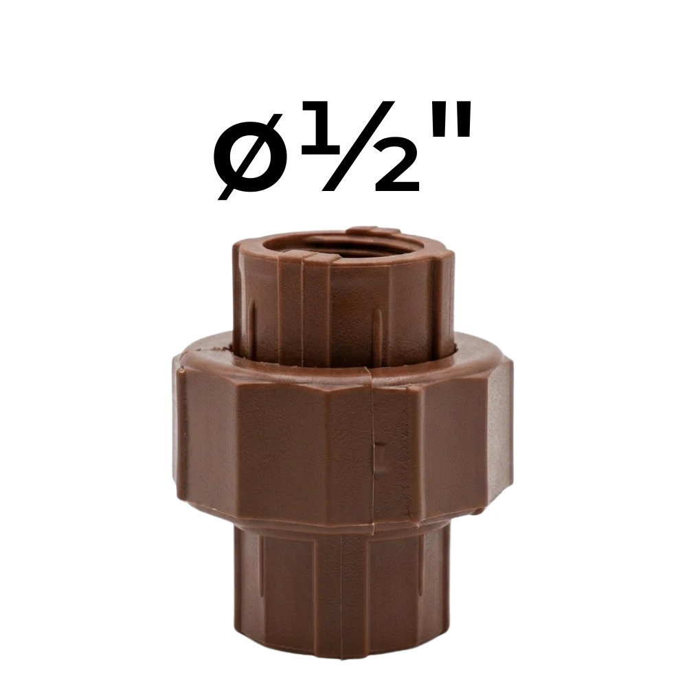 [32~IPS0040] Unión Doble HH  ø½" -Polipropileno Roscado
