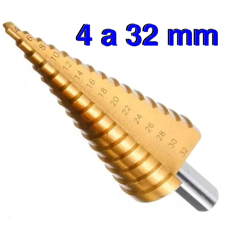 [142~HSD-32G] Mecha Escalonada de 4mm a 32mm "Hss Step Drill"