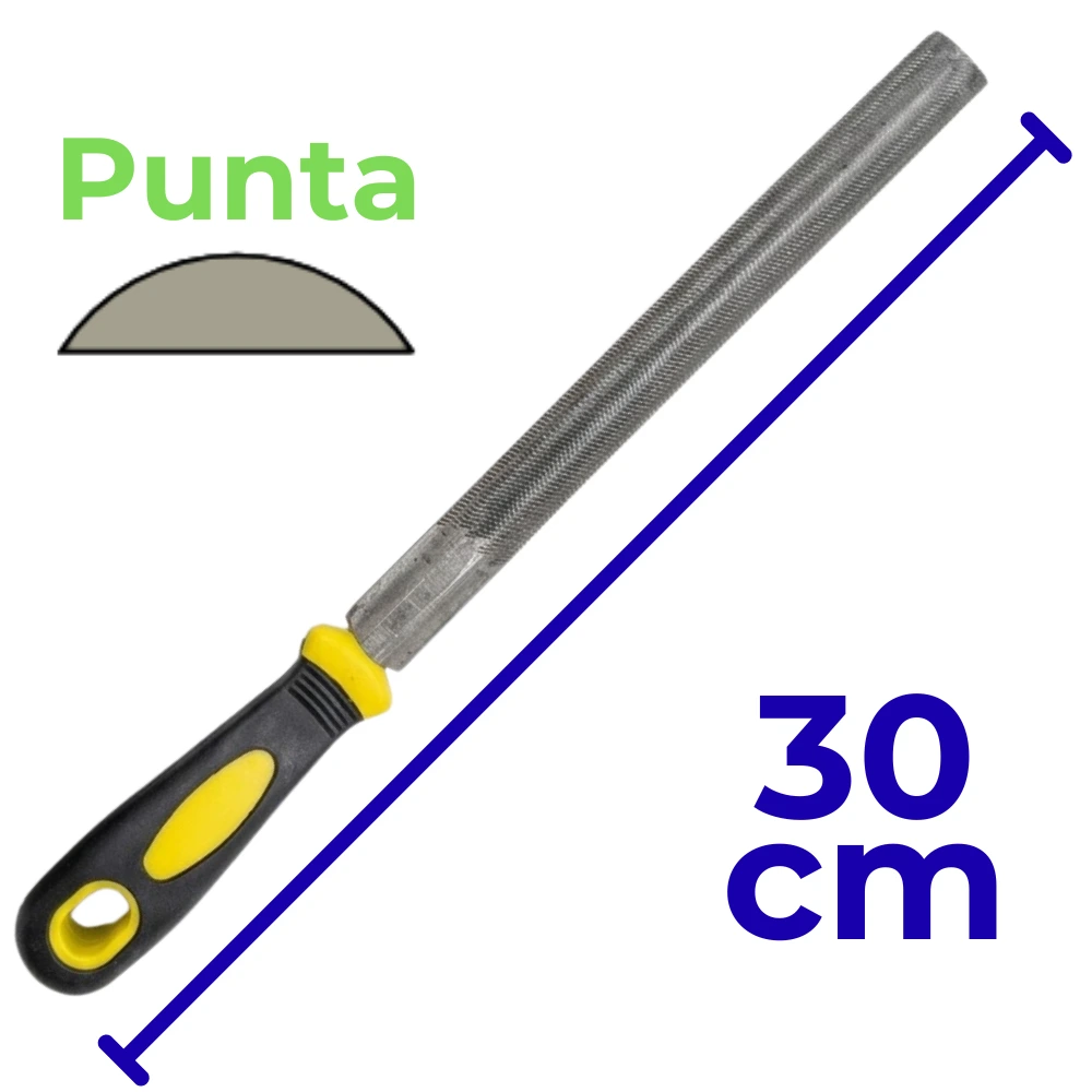 Lima Media Caña 8" con Mango de Goma