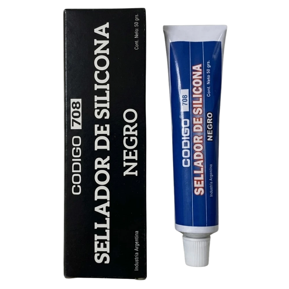 Sellador de Silicona Acética 50gr color Negro "Código 708"