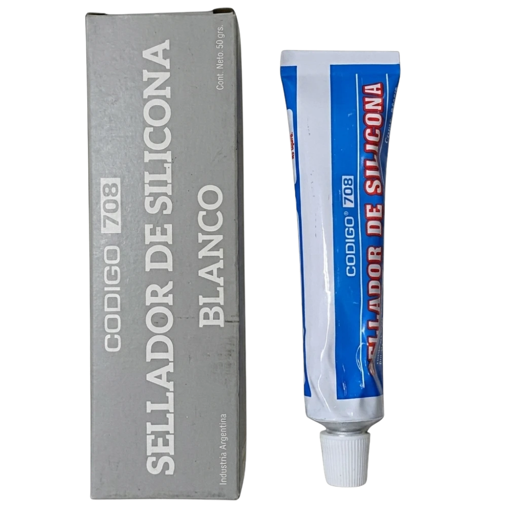 Sellador de Silicona Acética 50gr color Blanco "Código 708"