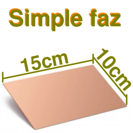 Placa de Cobre 15x10cm Simple Faz sobre Fenólico