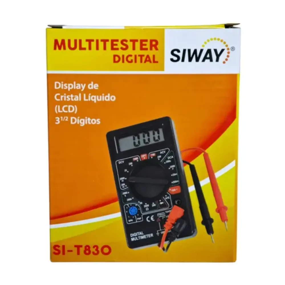 Tester Multímetro Digital sin Batería 9v Incluida "Siway" - con buzzer