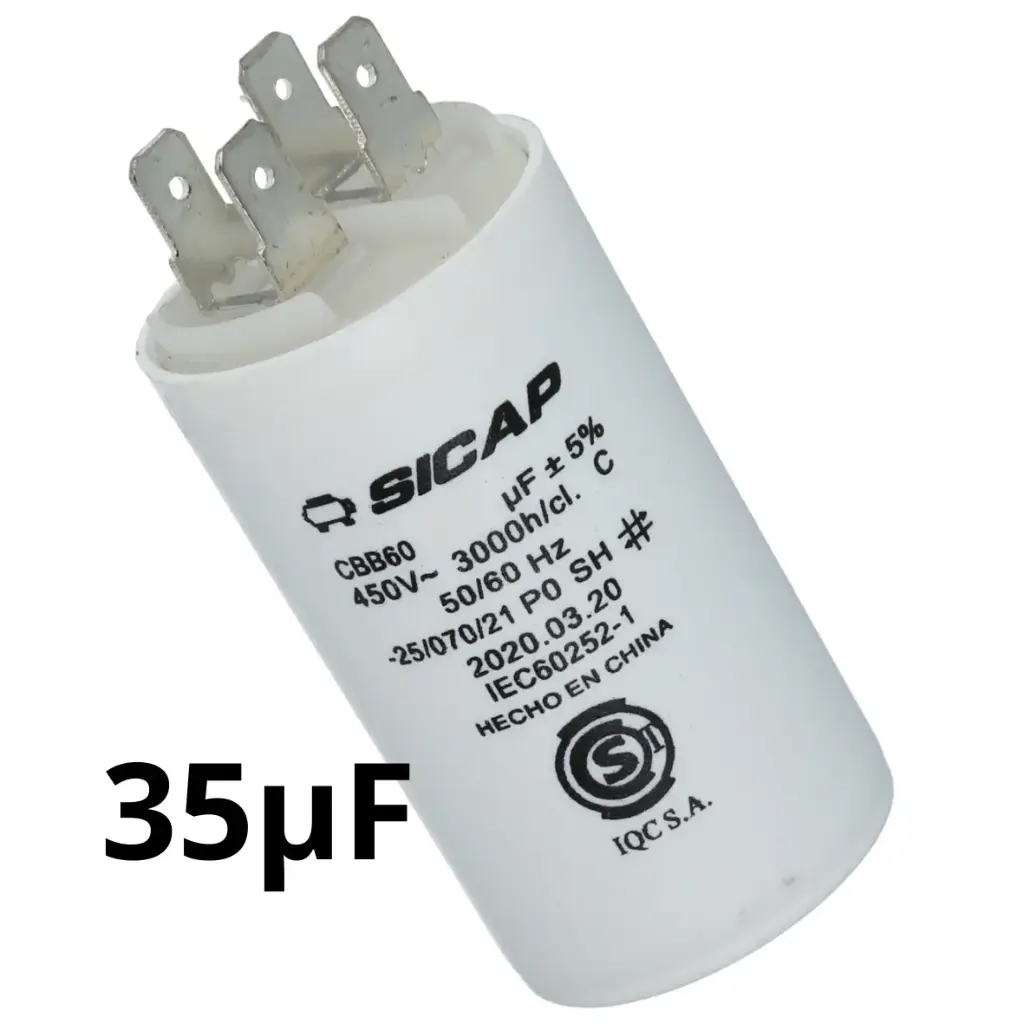 Capacitor cerámico de arranque 400VCA de 35µF Sicap