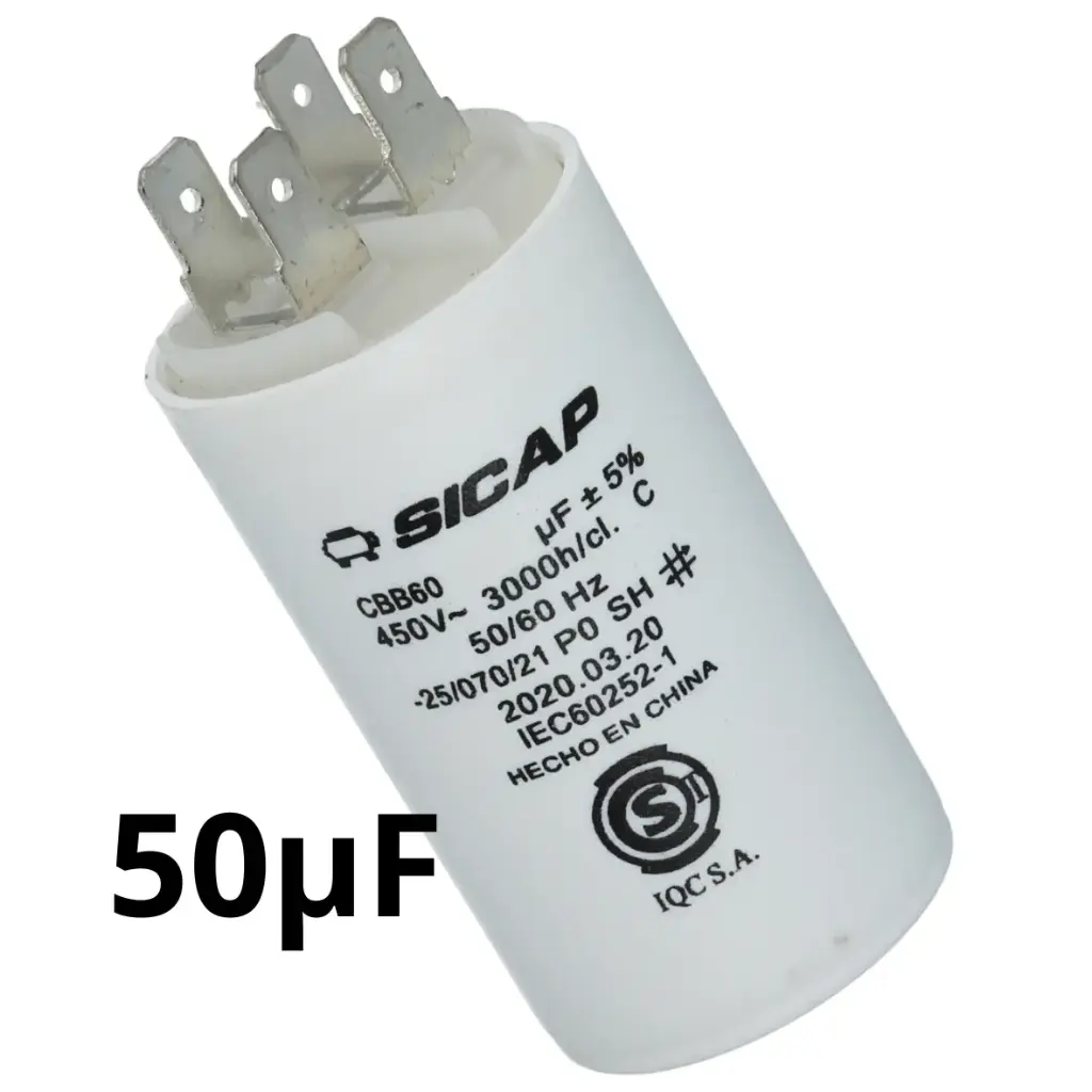 Capacitor cerámico de arranque 400VCA de 50µF Sicap