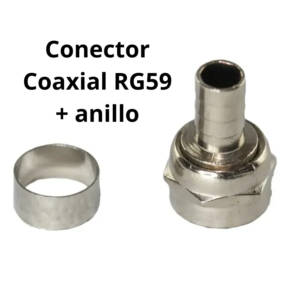 Conector coaxial RG59 con anillo 0016